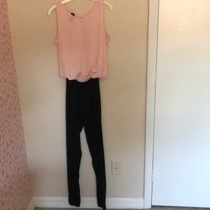 Pink & Black Pantsuit